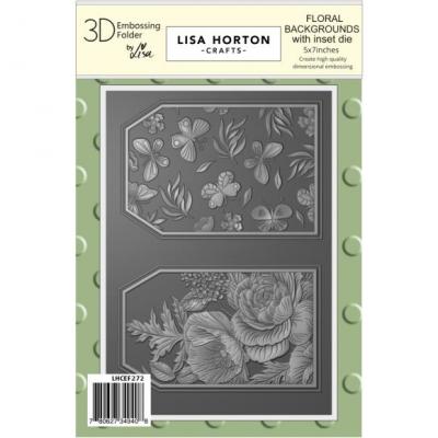 Lisa Horton Crafts 3D Embossing Folder And Die - Floral Background Tags