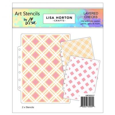 Lisa Horton Crafts Layering Stencil - Layered Checks