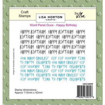 Lisa Horton Crafts Word Panel Duos Stempel - Happy Birthday