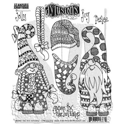 Stampers Anonymous Dylusions Stempel - Gnome For The Holidays