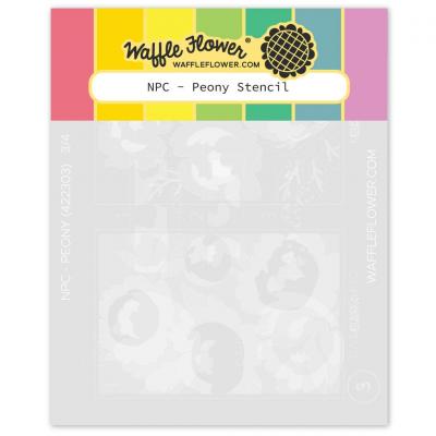 Waffle Flower Stencil - Nesting Postage Collage Peony