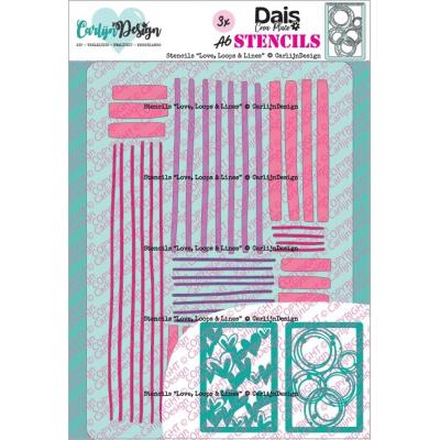CarlijnDesign Stencils - Love, Loops & Lines