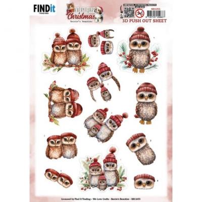 Find It Trading Berries Beauties A Very Furry Christmas Punchout Sheet - Owl