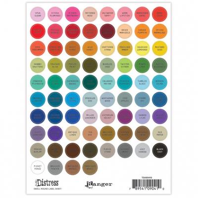 Ranger Tim Holtz Distress Small Round Label Sheet Black