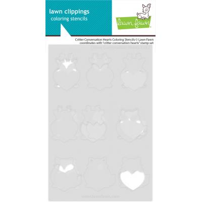 Lawn Fawn Lawn Clippings Coloring Stencils - Critter Conversation Hearts