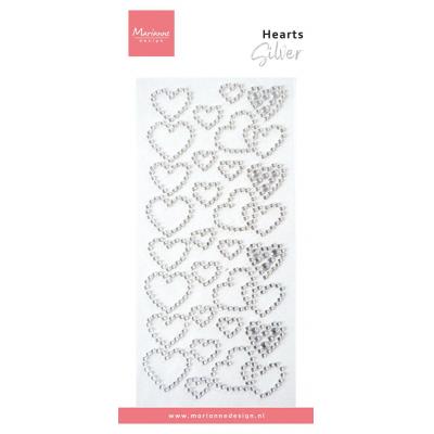 Marianne Design Embellishments - Hearts Rhinestones Silver