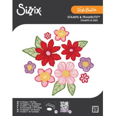 Sizzix Vicki Boutin Dies And Stamps - Floral Layers #1
