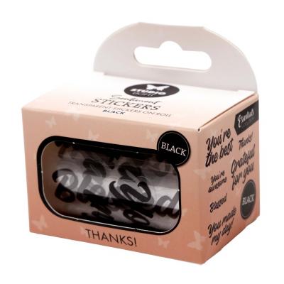 Studio Light Thanks! Black Transparent Stickers On Roll