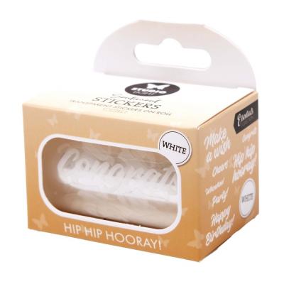 StudioLight Hip Hip Hooray White Transparent Stickers On Roll