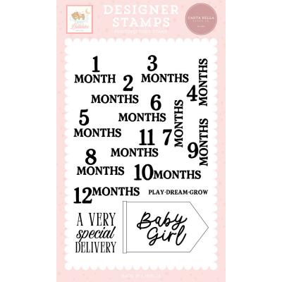 Carta Bella Little Lullabies Baby Girl Stempel - Baby Girl Months