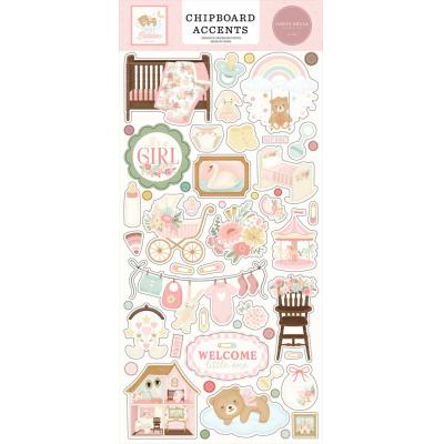 Carta Bella Little Lullabies Baby Girl - Chipboard Accents