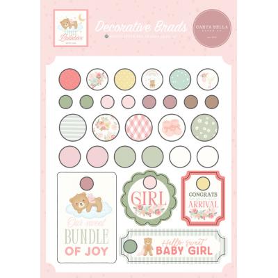 Carta Bella Little Lullabies Baby Girl - Decorative Brads