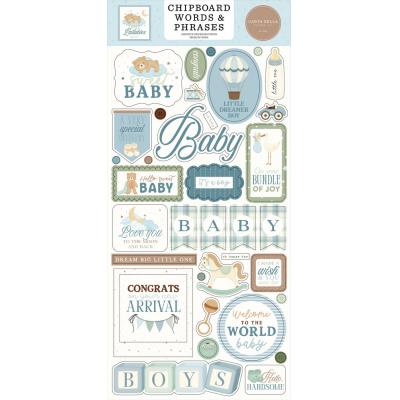 Carta Bella Little Lullabies Baby Boy - Chipboard Words & Phrases