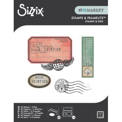 Sizzix 49 and Market Thinlits Die + Stamps - Globetrotter's Mark