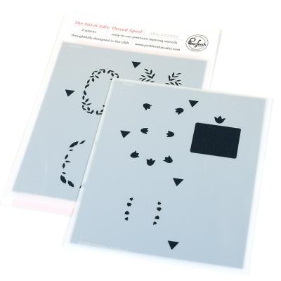 Pinkfresh Studio Homespun With Heart Stencil - The Stitch Edit Thread Spool