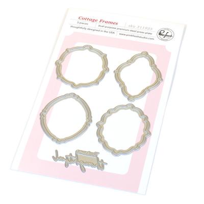 Pinkfresh Studio Homespun With Heart Press Plate - Cottage Frames