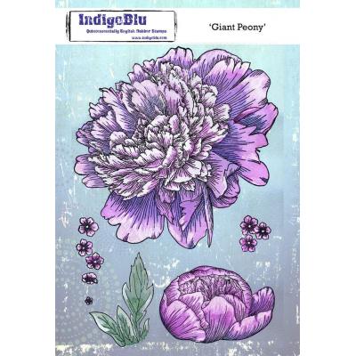 Indigo Blue Stempel - Giant Peony
