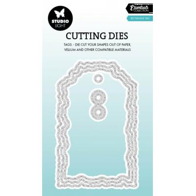 StudioLight Torn Edge Cutting Die - Rectangle Tag