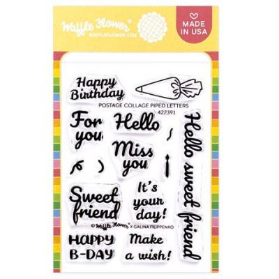 Waffle Flower Stempel - Postage Collage Piped Letters