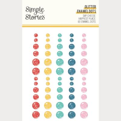 Simple Stories Say Cheese Happiest Place - Glitter Enamel Dots