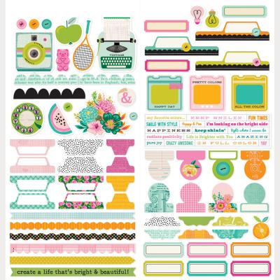 Simple Stories Color Me Happy - Cardstock Stickers Basics