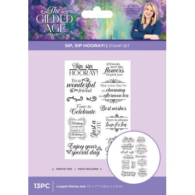 Crafter's Companion The Gilded Age Stempel - Sip Sip Hooray!