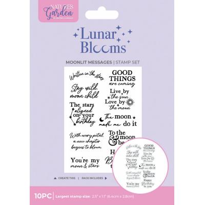 Crafter's Companion Lunar Blooms Stempel - Moonlit Messages