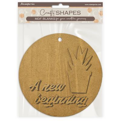 Stamperia A New Beginning Crafty Shapes - Blank Round Tag with Plant