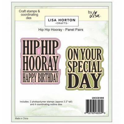 Lisa Horton Crafts Panel Pairs Stamp & Die - Hip Hip Hooray