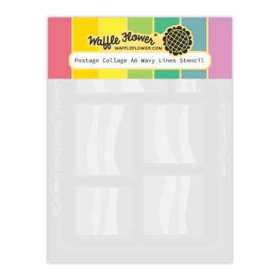 Waffle Flower Postage Collage Stencil - A6 Wavy Lines