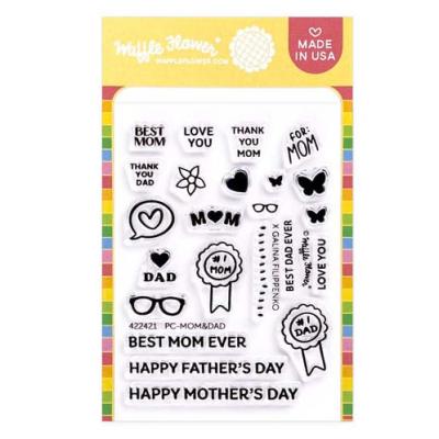 Waffle Flower Postage Collage Stempel - Mom & Dad Details