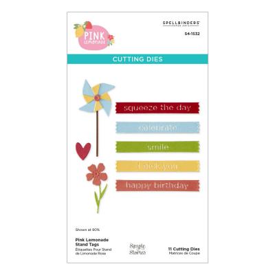 Spellbinders Pink Lemonade Etched Dies - Stand Tags