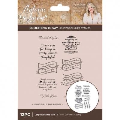 Crafter's Companion Antique Lace Stempel - Banners & Heartfelt Sentiments