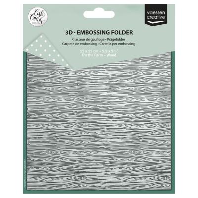 Vaessen Creative Carla Creates Embossing Folder - Wood On The Farm