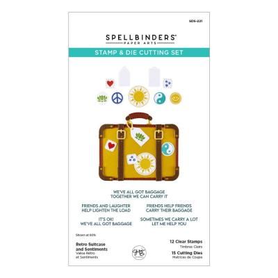 Spellbinders We All Have Baggage Stamp & Die - Retro Suitcase And Sentiments