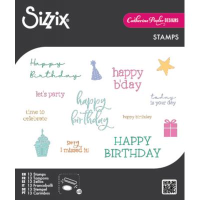 Sizzix Catherine Pooler Stempel -  Birthday Sentiments