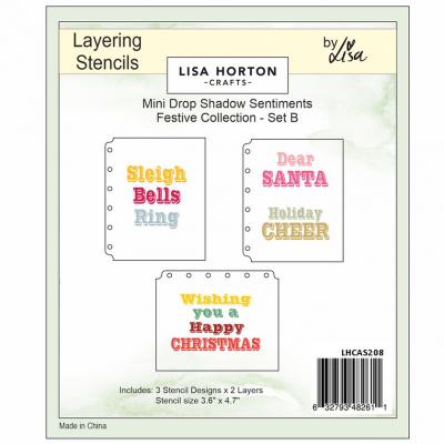 Lisa Horton Crafts Mini Drop Shadow Sentiments Stencil - Set B