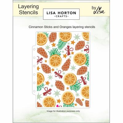 Lisa Horton Crafts Stencil - Cinnamon Sticks And Oranges