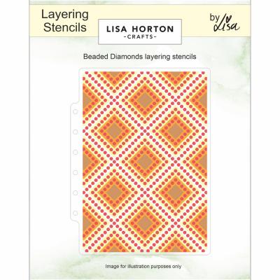 Lisa Horton Crafts Stencil - Beaded Diamonds