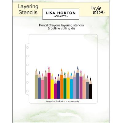 Lisa Horton Crafts Stencil - Pencil Crayons