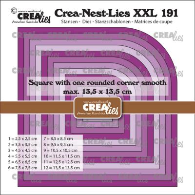Crealies Cutting Dies - Squares With One Rounded Corner Smooth