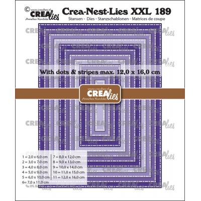 Crealies Cutting Dies - Rectangles With Dots And Stripes