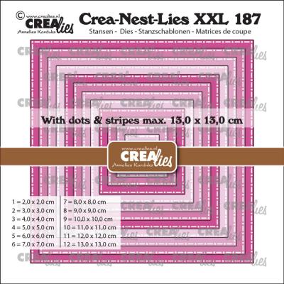 Crealies Cutting Dies - Squares With Dots And Stripes