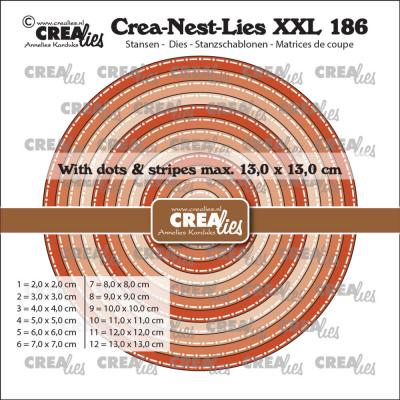 Crealies Cutting Dies - Circles With Dots And Stripes