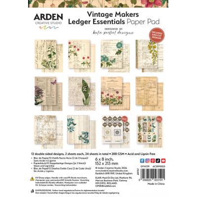 Arden Creative Studio Vintage Makers Ledger Essentials - Paper Pad