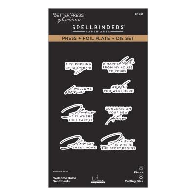 Spellbinders Everyday City Holiday Press Plate + Die Set - Welcome Home Sentiments