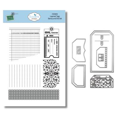 Elizabeth Craft Designs Rest & Relaxation Stamp & Die - Layered Tags