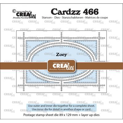 Crealies Cardzz Dies - Postage Stamp Sheet Zoey (Rectangle With Oval)