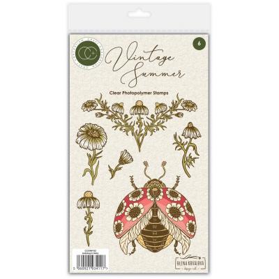 Craft Consortium Vintage Summer Stempel - Ladybug & Daisy