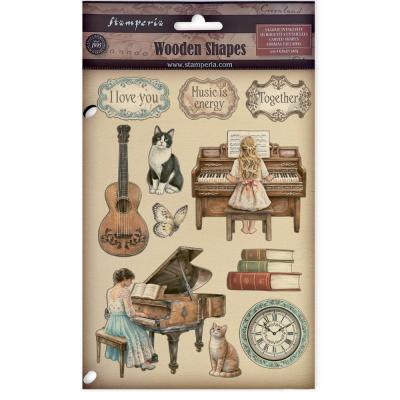 Stamperia Symphony - Colored Wooden Shapes